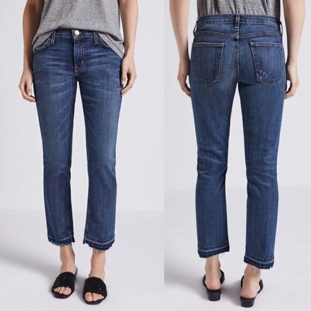 Current Elliott The Cropped Straight Released Hem Ankle Jeans Size 26